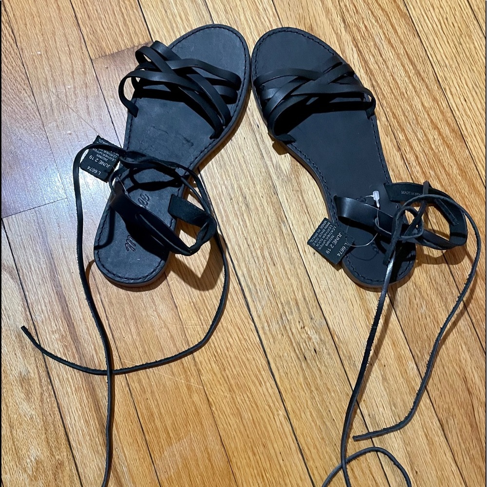 NWOB The Boardwalk Woven Lace-Up Sandal